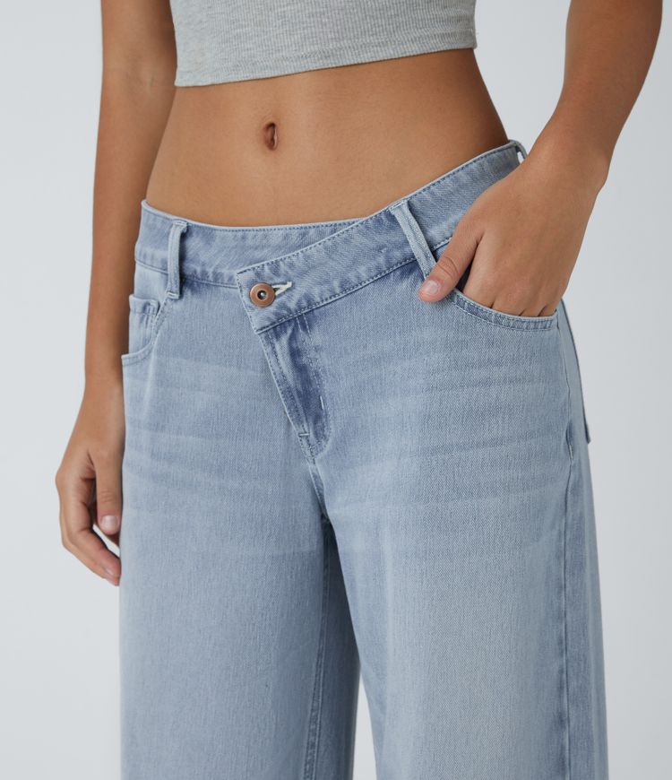 ColaFlex™ Low X - Jean a vita bassa con chiusura a bottone e zip, tasche multiple a gamba larga